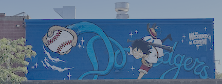 リトル東京にあるONE PIECEとロサンゼルス・ドジャースのコラボ壁画
